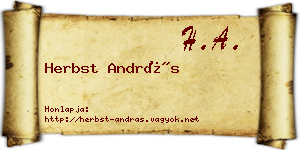 Herbst András névjegykártya
